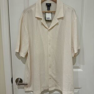 Men's Cream Short Sleeve Shirt